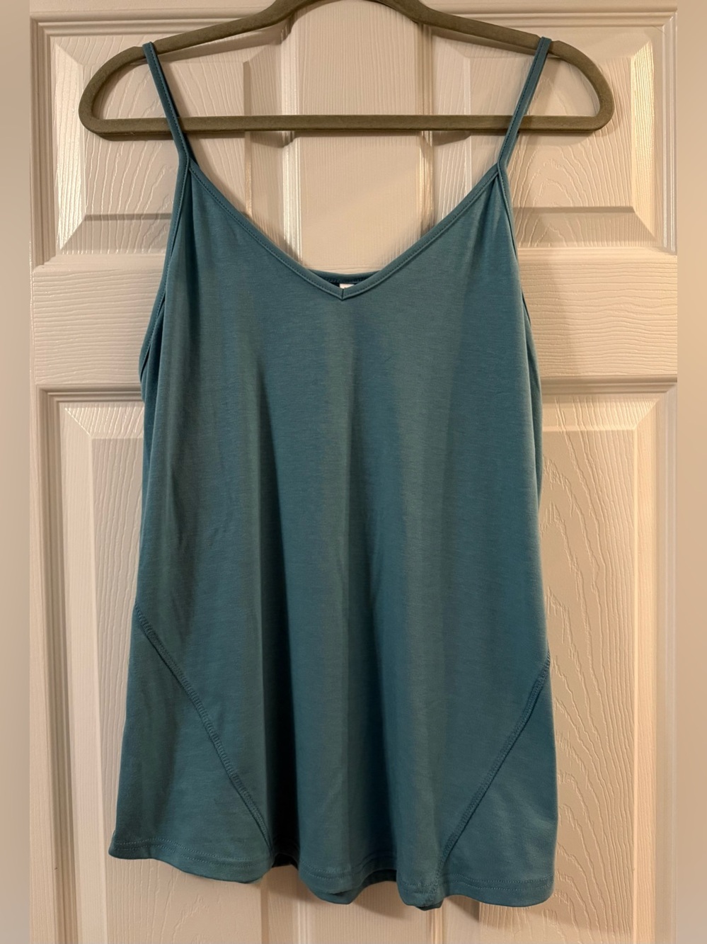 Women’s Dusty Teal V-Neck Spaghetti Strap Tank Top